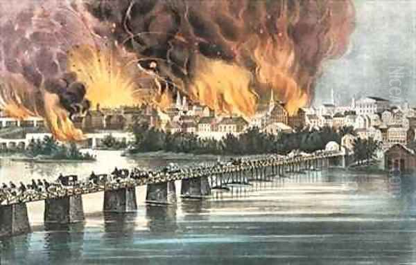 Fall of Richmond 2nd April 1865 Oil Painting by Currier