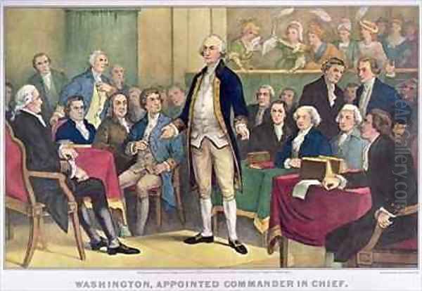 George Washington 1732-99 Appointed Commander in Chief Oil Painting by Currier