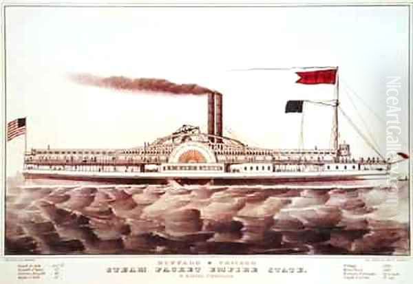 Buffalo and Chicago Steam Packet Empire State Oil Painting by Currier