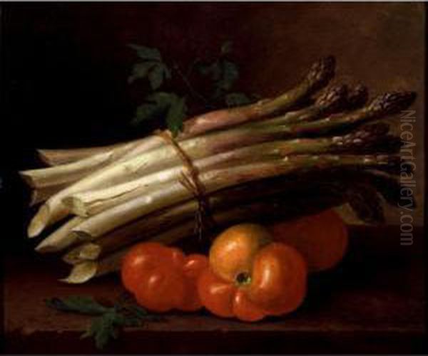 Still Life With Asparagus Oil Painting by Paul Lacroix