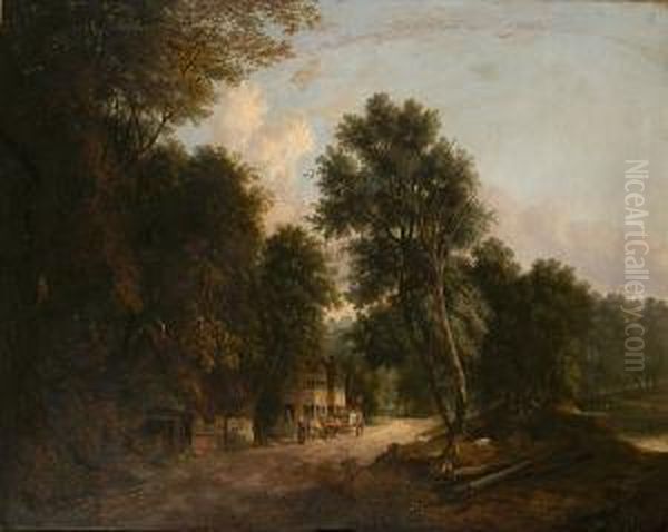 Near Falmouth - From A Sketch By The Rev.j.a.ladbrooke, B.a. Oil Painting by Henry Ladbrooke