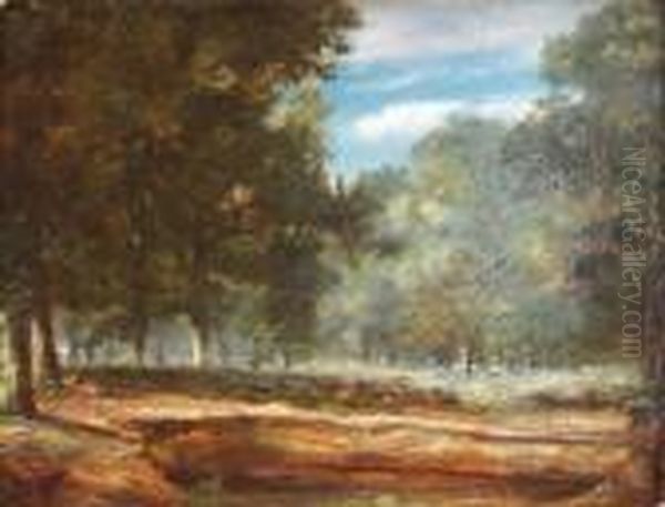 Wooded Landscape Oil Painting by Henry Ladbrooke