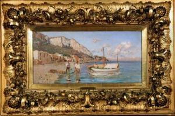 Marina Di Capri Oil Painting by Giuseppe Laezza