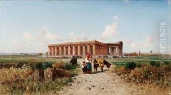 Paestum Oil Painting by Giuseppe Laezza