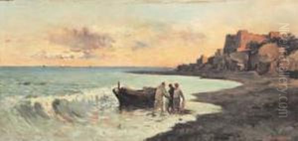 Castella Di Baia Oil Painting by Giuseppe Laezza