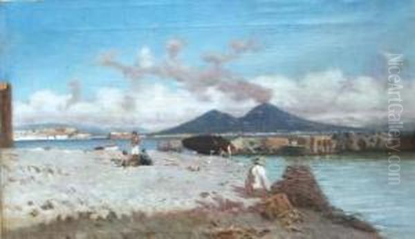 Marina Di Napoli Oil Painting by Giuseppe Laezza