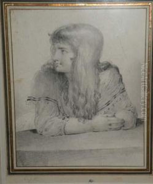 Portrait De Jeune Fille Oil Painting by Louis Lafitte