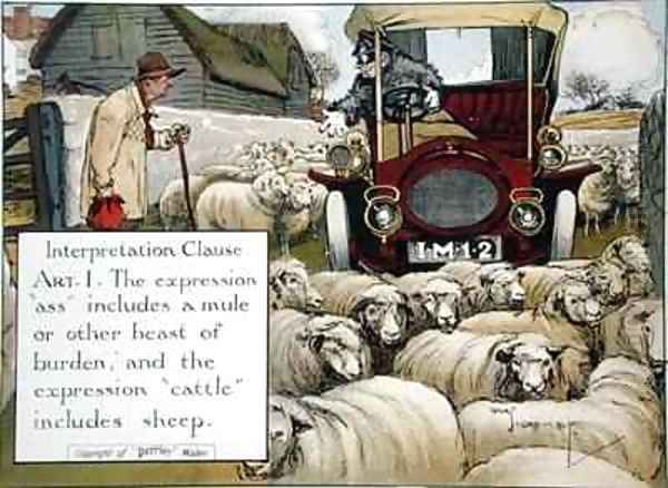 Interpretation Clause Art 1 The expression ass includes a mule or other beast of burden and the expression cattle includes sheep Oil Painting by Charles Crombie