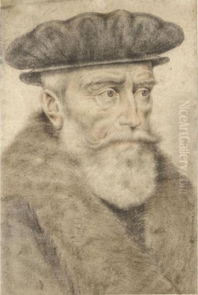 Portrait Of A Bearded Old Man, Wearing A Cap Oil Painting by Nicolas Lagneau