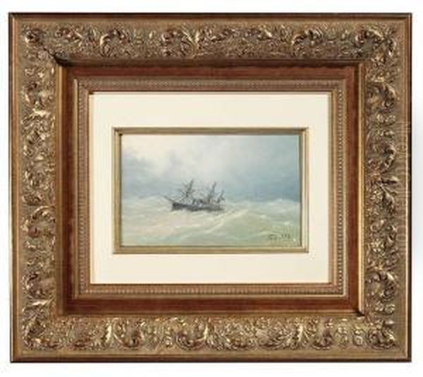 Oil/cardboard/cardboard, Signed And Dated 1898 Oil Painting by Lef Feliksovich Lagorio