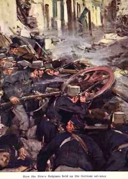 How the Brave Belgians Held up the German Advance Oil Painting by Cyrus Cuneo