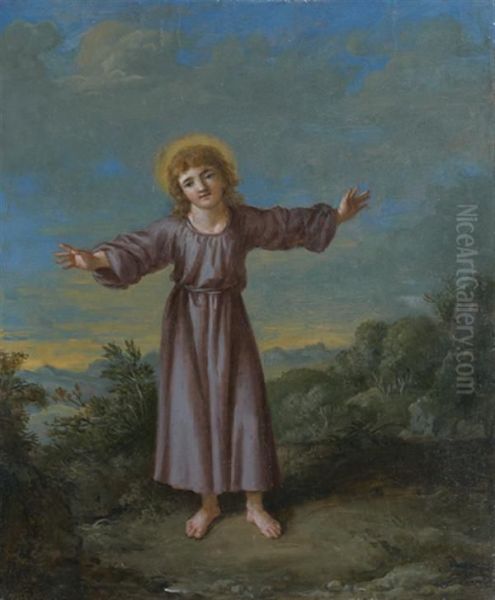 Le Christ Enfant Devant Un Paysage Oil Painting by Jean Jacques II Lagrenee