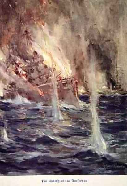 The Sinking of the Gneisenau Oil Painting by Cyrus Cuneo