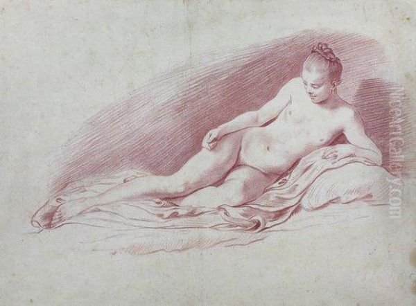 Etude De Femme Nue Allongee Oil Painting by Louis Lagrenee