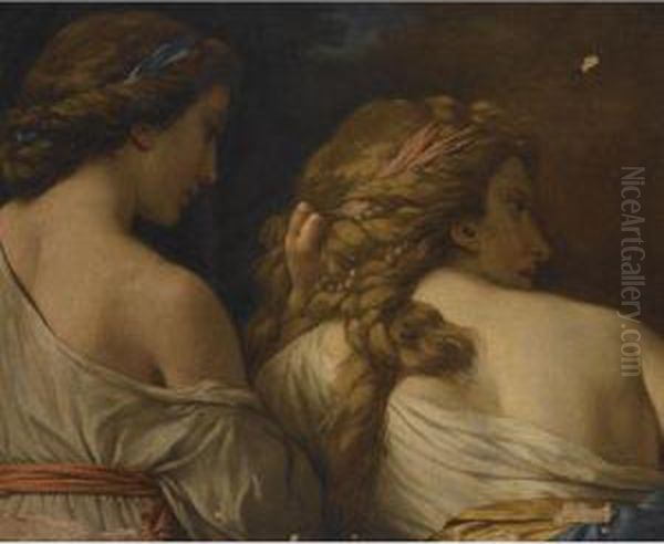 Two Nymphs Oil Painting by Louis Lagrenee