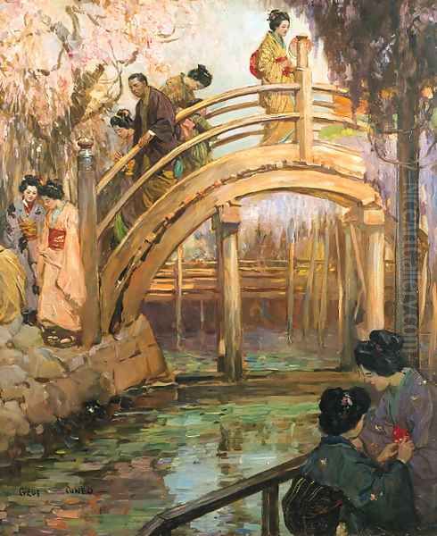 The Japanese Bridge Oil Painting by Cyrus Cuneo