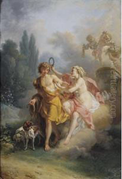 Venus And Adonis Oil Painting by Louis Lagrenee