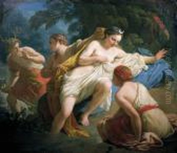 Diana And Actaeon Oil Painting by Louis Lagrenee