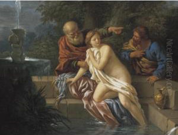 Susanna And The Elders Oil Painting by Louis Lagrenee