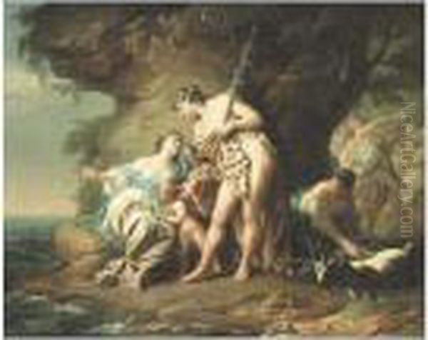 Bacchus Consolant Ariane Abandonnee Par Thesee Oil Painting by Louis Lagrenee