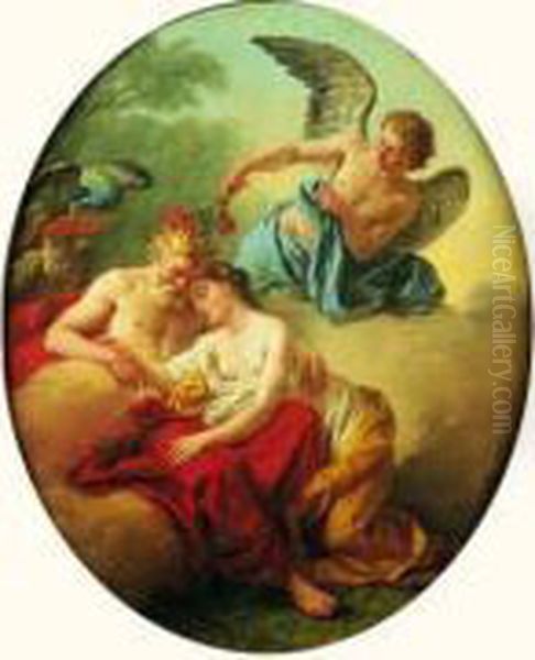 Jupiter Et Junon Sur Le Mont Ida, Endormis Par Morphee Oil Painting by Louis Lagrenee