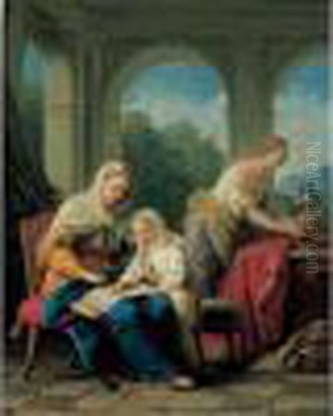 La Lecon De Lecture De La Vierge Oil Painting by Louis Lagrenee