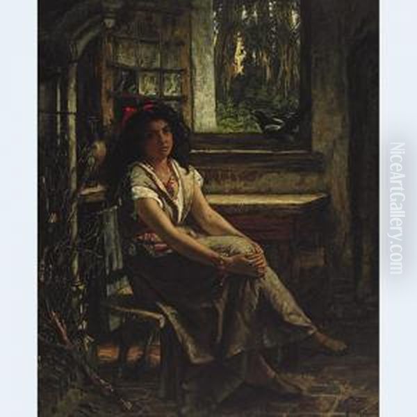 Gypsy Girl Oil Painting by Victor Lagye