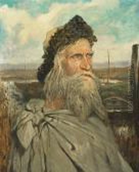 The Old Man Of The Marsh Oil Painting by Victor Lagye