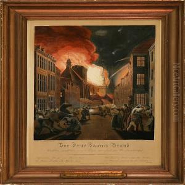 From The British Bombardment Of Copenhagen Oil Painting by Gerhard Ludwig Lahde