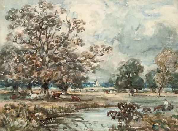 View near Dedham, Suffolk Oil Painting by John Constable