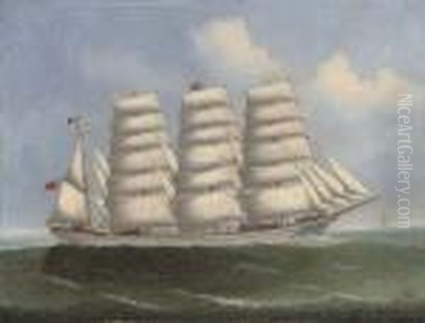 The Four-masted Barque Beechbank Under Full Sail Oil Painting by Lai Fong