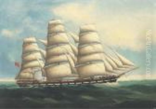 The Iron Wool Clipper Loch Tay At Sea Oil Painting by Lai Fong