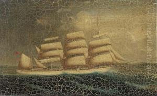 The Four-masted Barque, Milton Stuart At Sea Oil Painting by Lai Fong