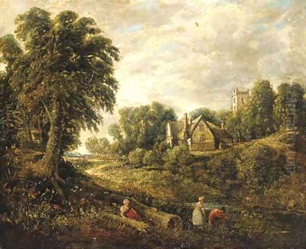 Glebe Farm Oil Painting by John Constable