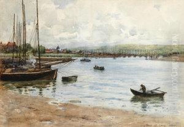 Low Tide, Berwick-upon-tweed Oil Painting by James Garden Laing