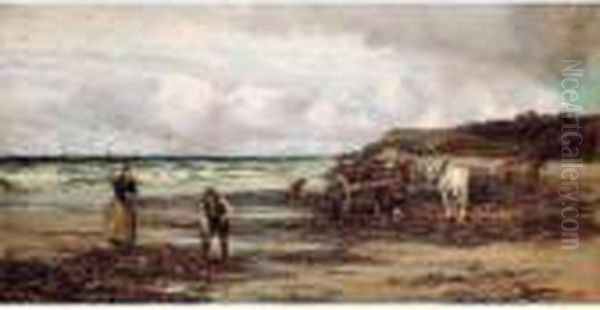 Gathering Kelp Oil Painting by Tomson Laing