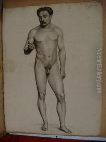 Nu Masculin Oil Painting by Adolphe Lalire