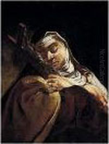 Saint Teresa Of Avila Oil Painting by Giulia Lama