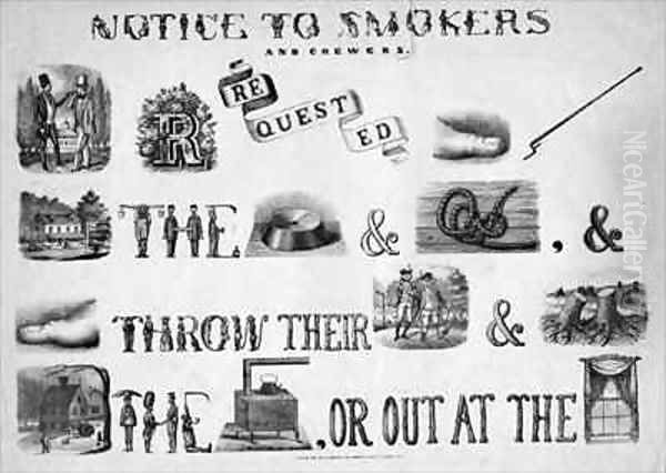 Notice to smokers and chewers Oil Painting by Nathaniel Currier