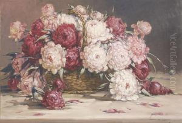 Still Life Withroses Oil Painting by Frederick Mortimer Lamb