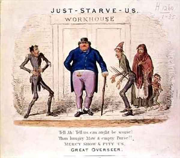 Just Starve Us Tell Ah Tell Us Can Aught be Worse Than Hungry Maw and Empty Purse Mercy Show and Pity Us Great Overseer Oil Painting by Isaac Robert Cruikshank