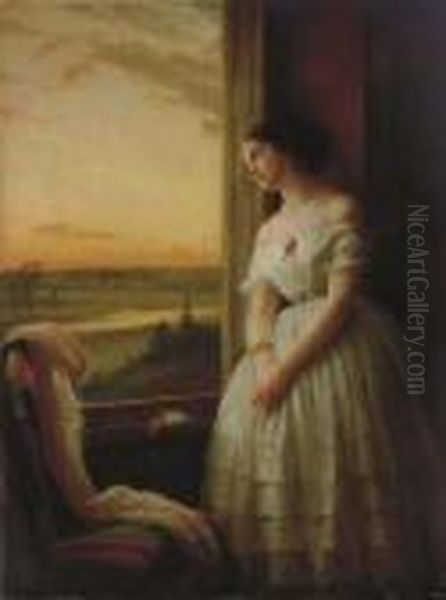 Reverie--sunset Musings Oil Painting by George Cochran Lambdin