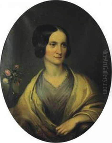 Portrait Of Annie Turner (nee Poyntelle) Oil Painting by George Cochran Lambdin