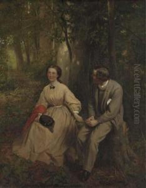 The Courtship Oil Painting by George Cochran Lambdin