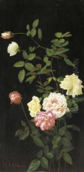 Still Life: Roses I Oil Painting by George Cochran Lambdin