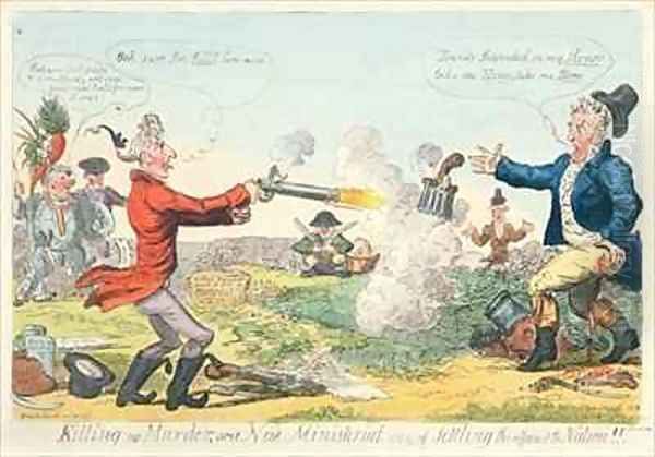 Killing no Murder or a New Ministerial way of settling the affairs of the Nation Oil Painting by Isaac Robert Cruikshank