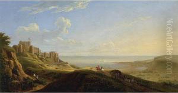 View Of Dover Castle And Bay Oil Painting by George Lambert