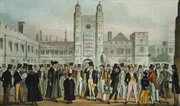 First Absence or Etonians Answering Morning Master Roll Oil Painting by Isaac Robert Cruikshank