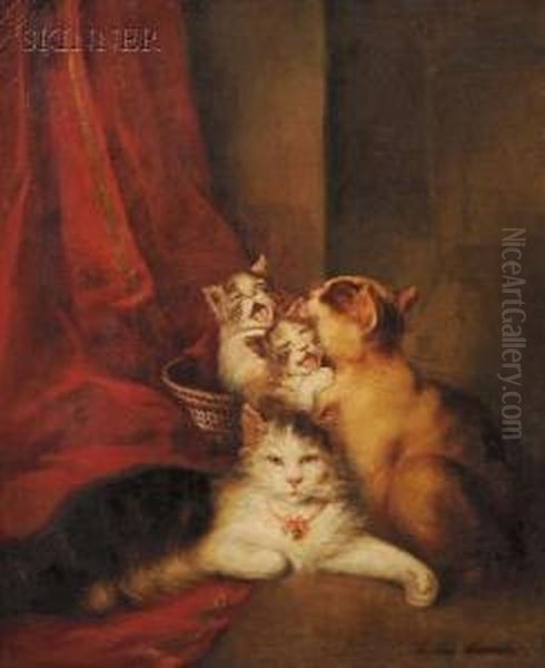 Happy Family Oil Painting by Louis Eugene Lambert