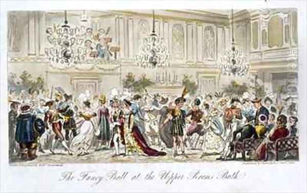 The Fancy Ball at the Upper Rooms Bath Oil Painting by Isaac Robert Cruikshank